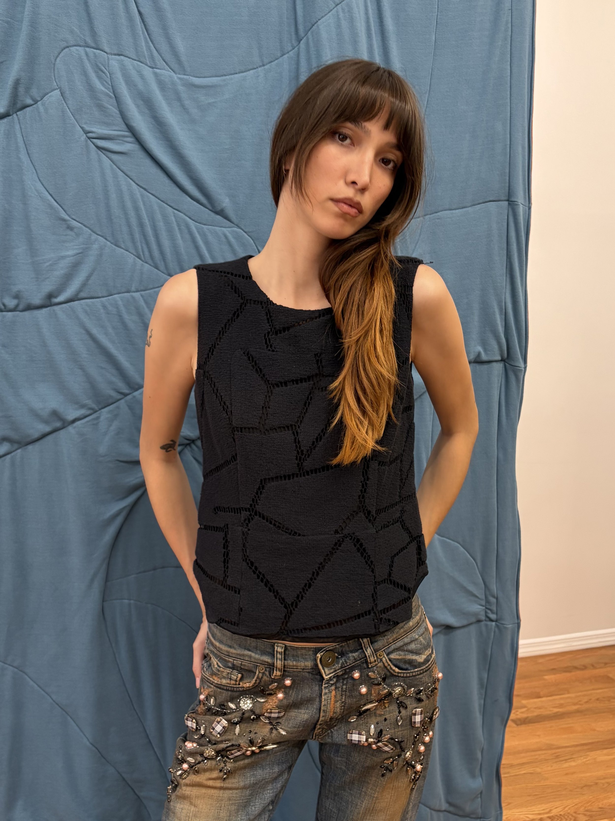 Black Textured Tank