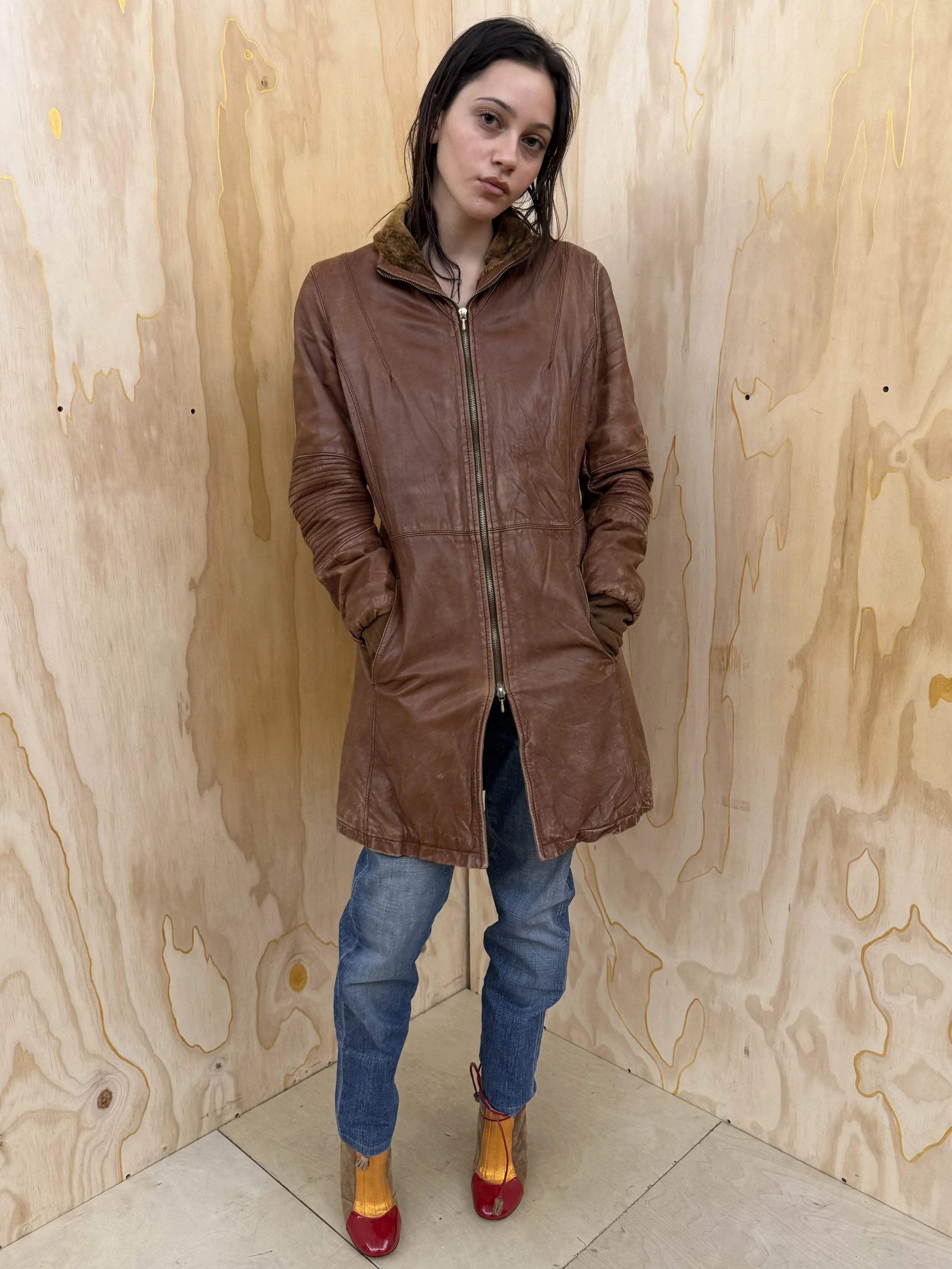 Brown Leather Coat