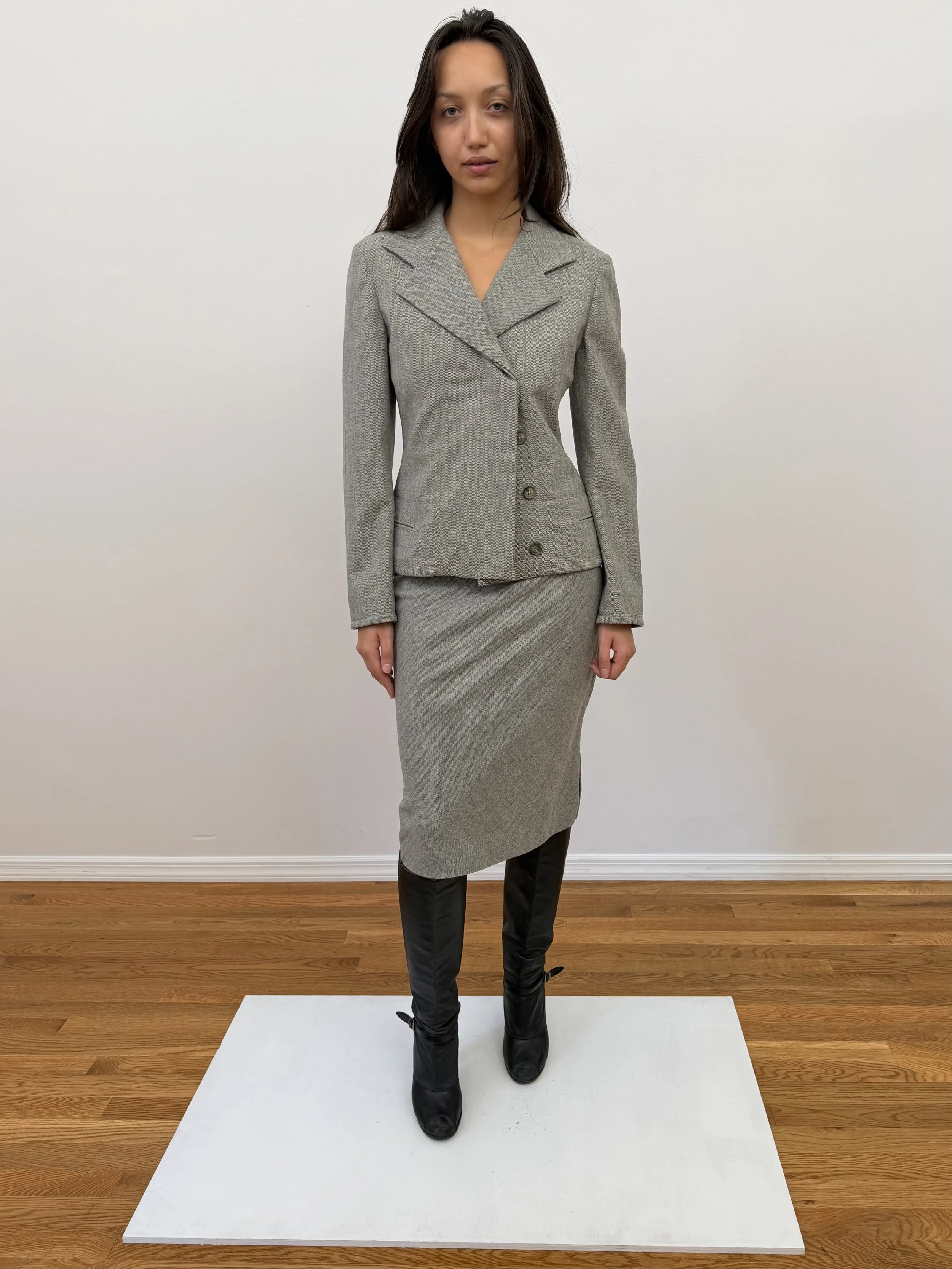 Grey Skirt Set