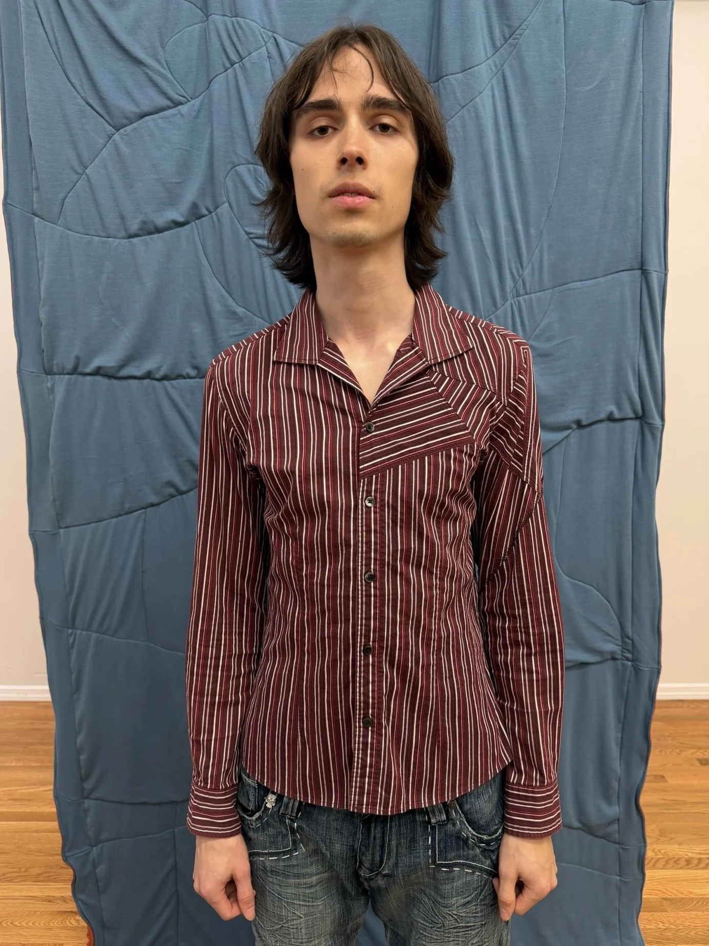 Red Pinstripe Top