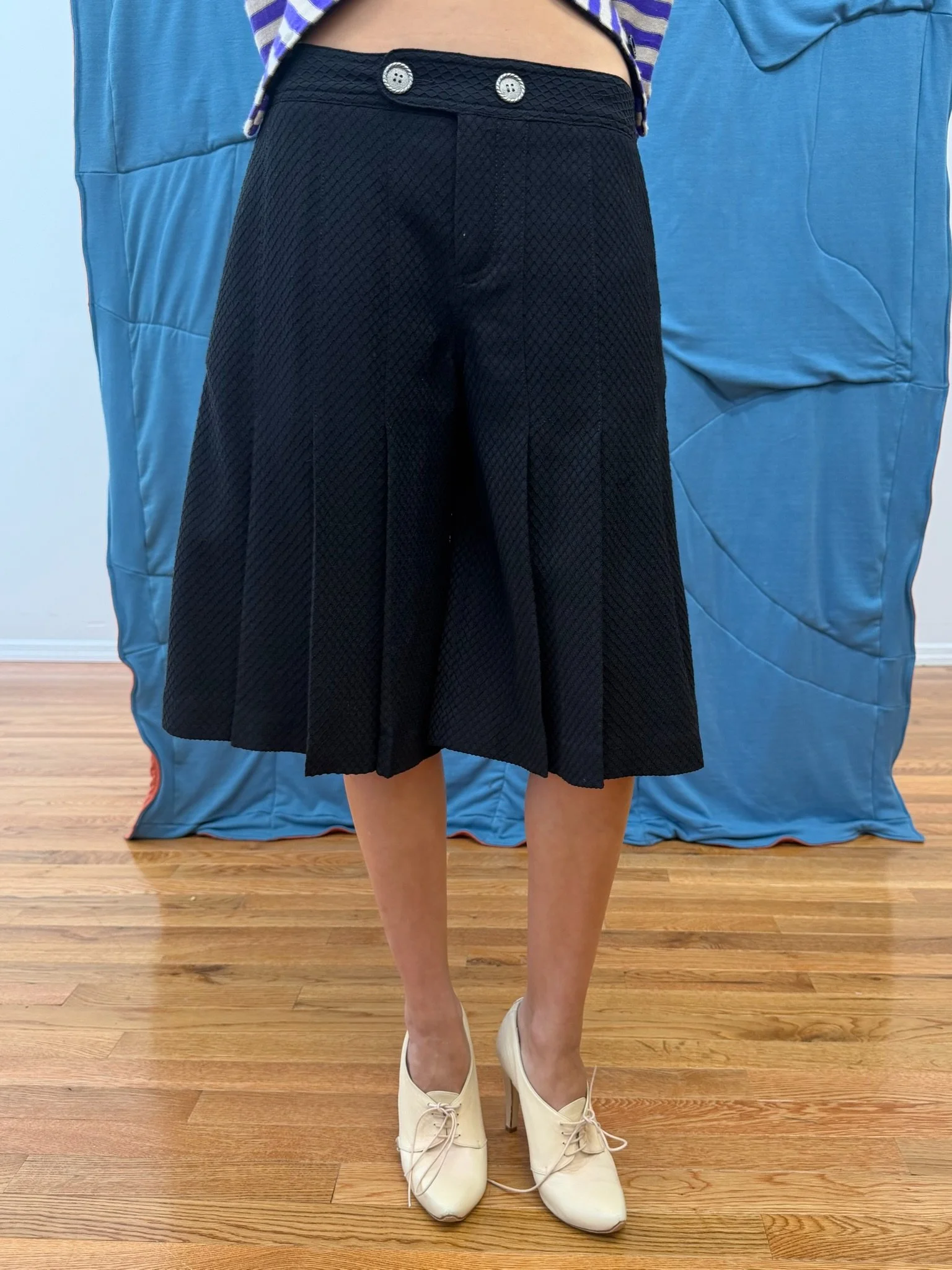 Black Pleated Shorts