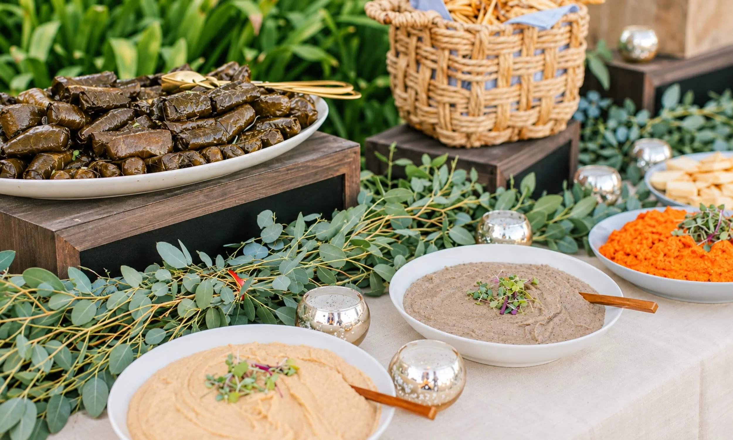 rustic garden buffet