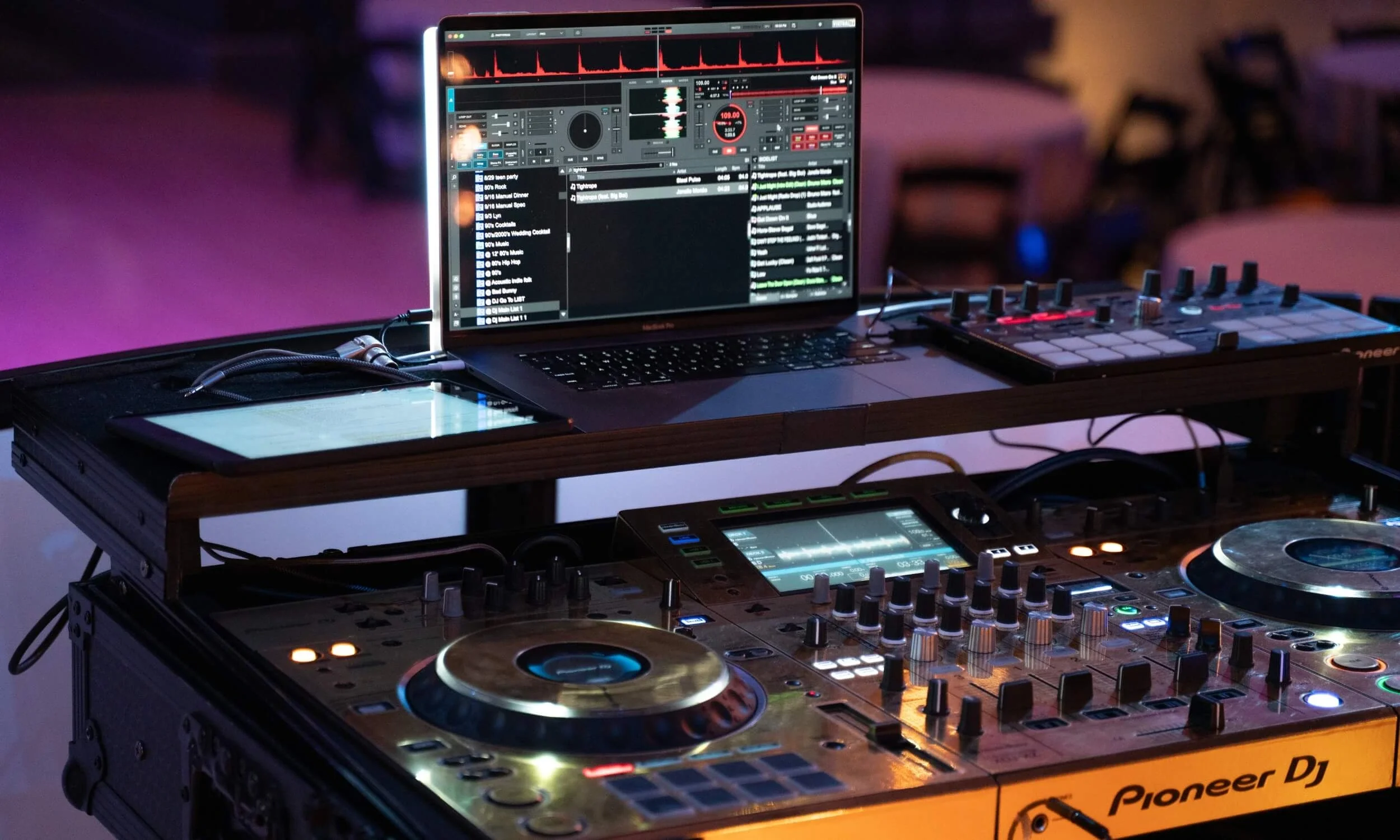 DJ booth at a live event