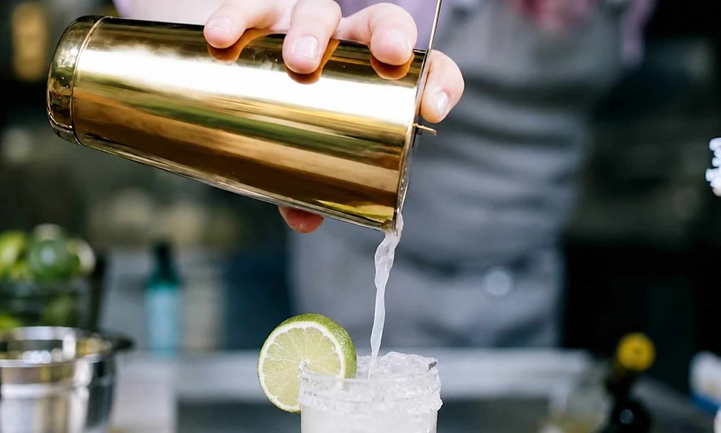 bartender pouring drinks