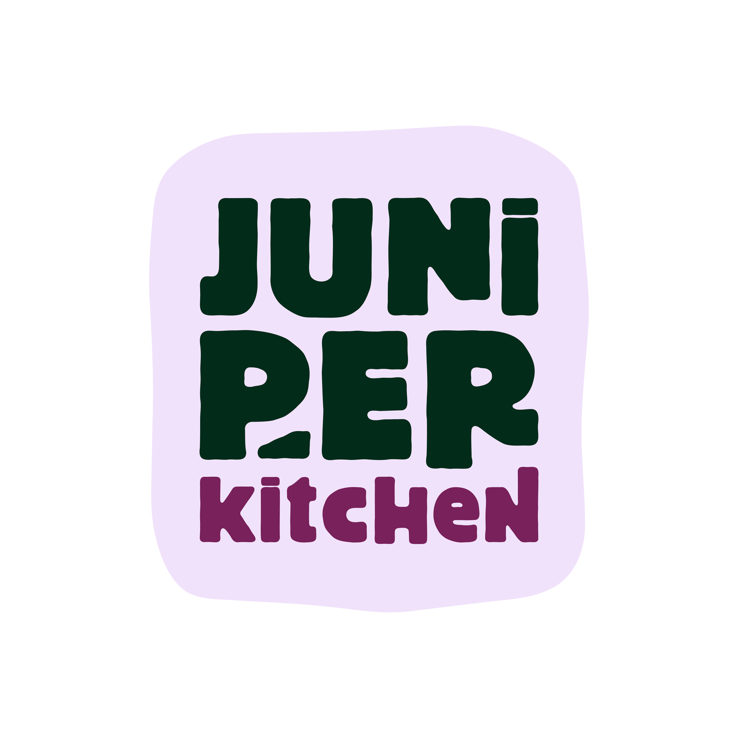 Juniper Kitchen Stacked Primary Wordmark Light Pink Version