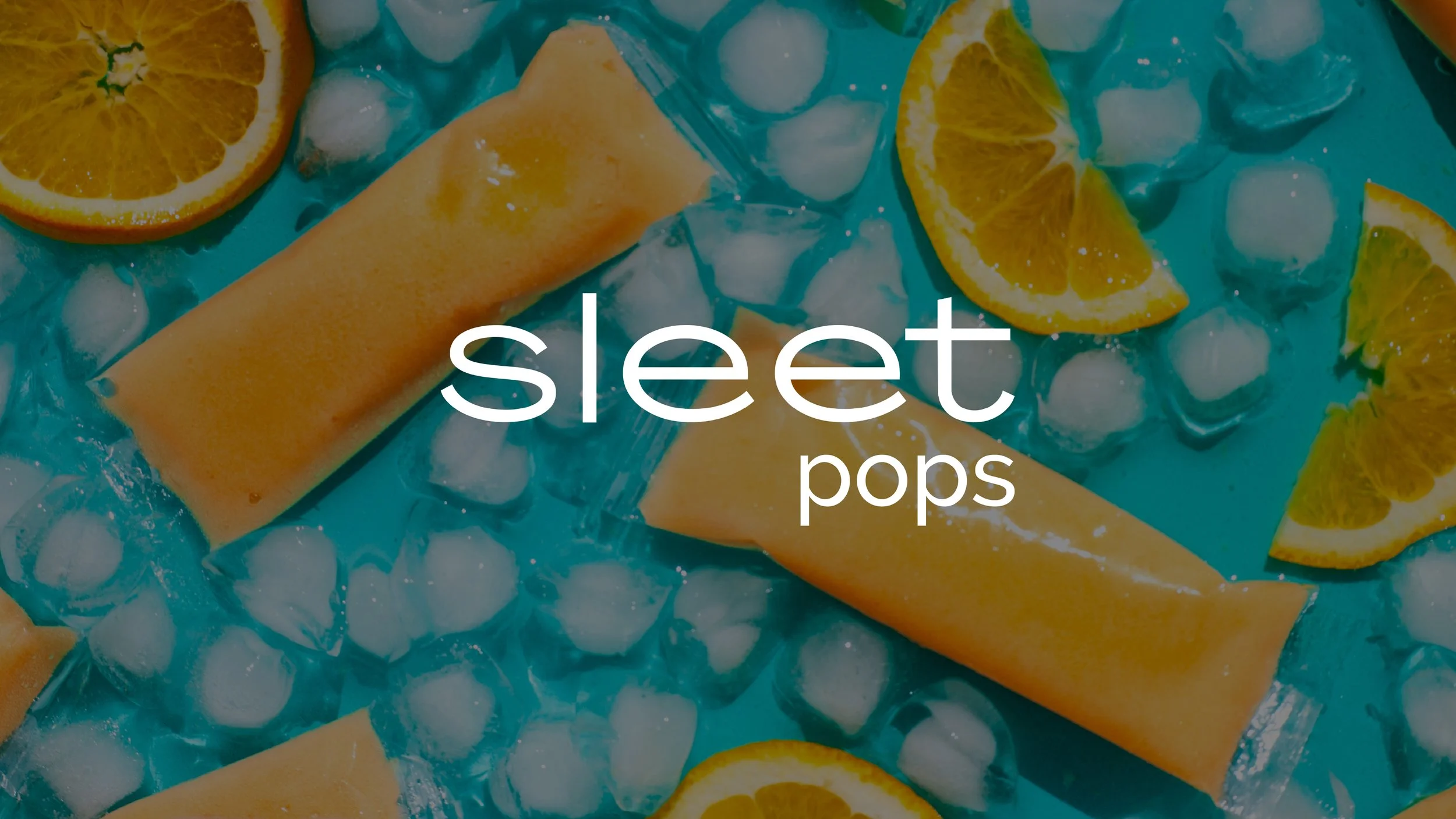 Sleet Pops Logo over Brand Photography