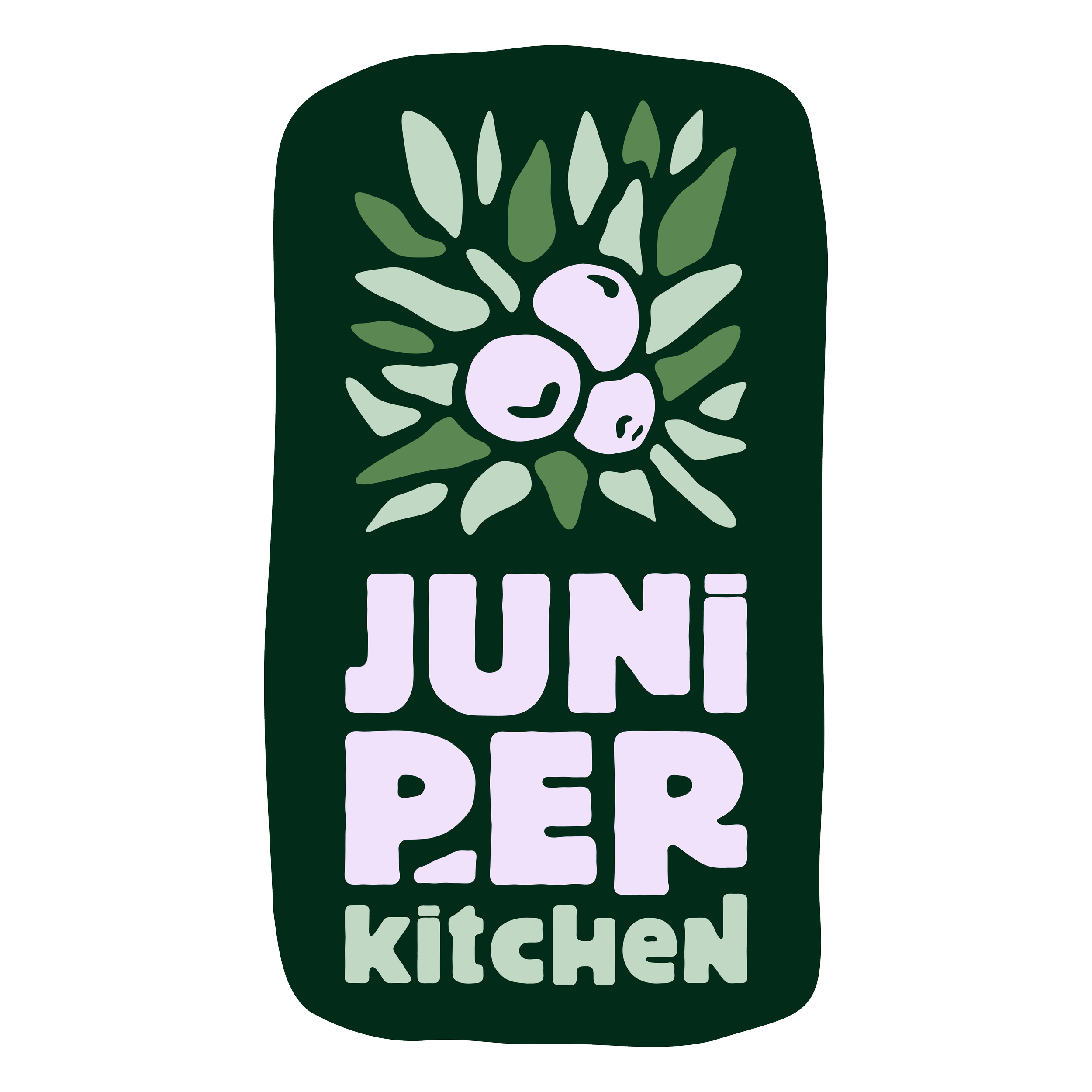 Juniper Kitchen Secondary Stacked logo Dark Green Version
