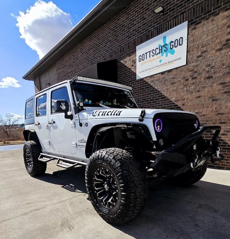 White Jeep after auto detailing at Gottsch's Goo
