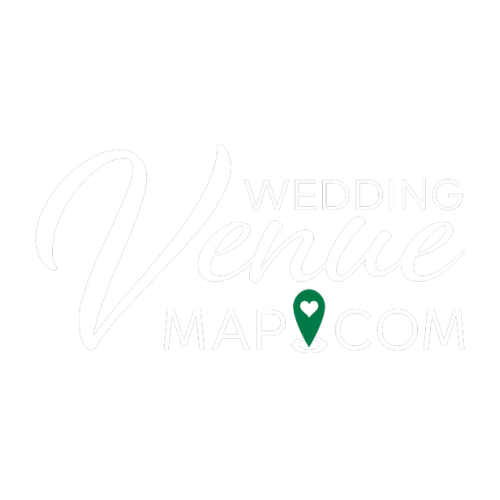 Logo for WeddingVenueMap.com with stylized text and a location pin icon.