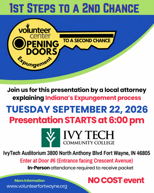 Volunteer Center - Opening Doors - Indiana Expungement Presentation