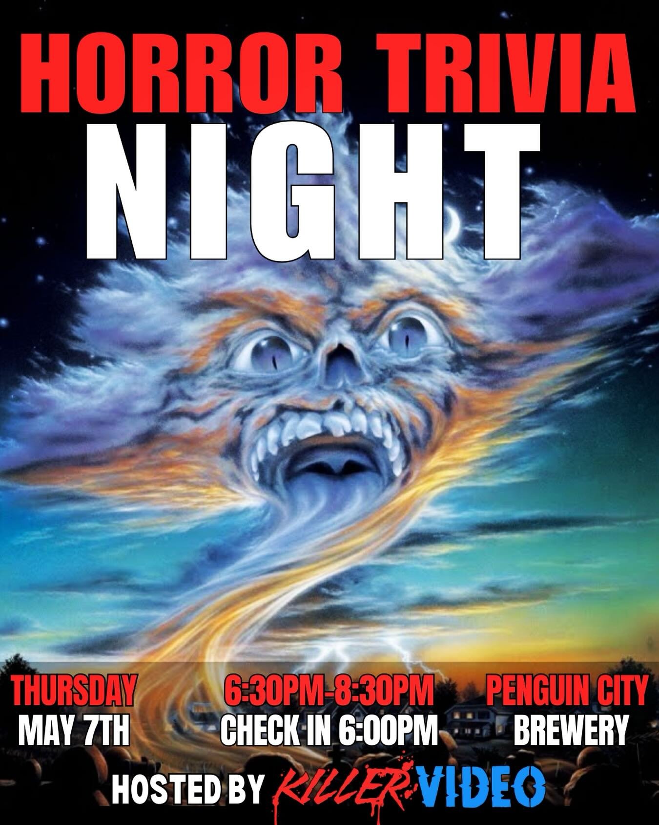 📼 HORROR TRIVIA NIGHT @ PENGUIN CITY BREWERY 🐧
Steel Valley horror fans, your time has come!

Killer Video is heading to Youngstown! Please join us for our very first monthly horror trivia night at Penguin City Brewery.

To kick things off right, w