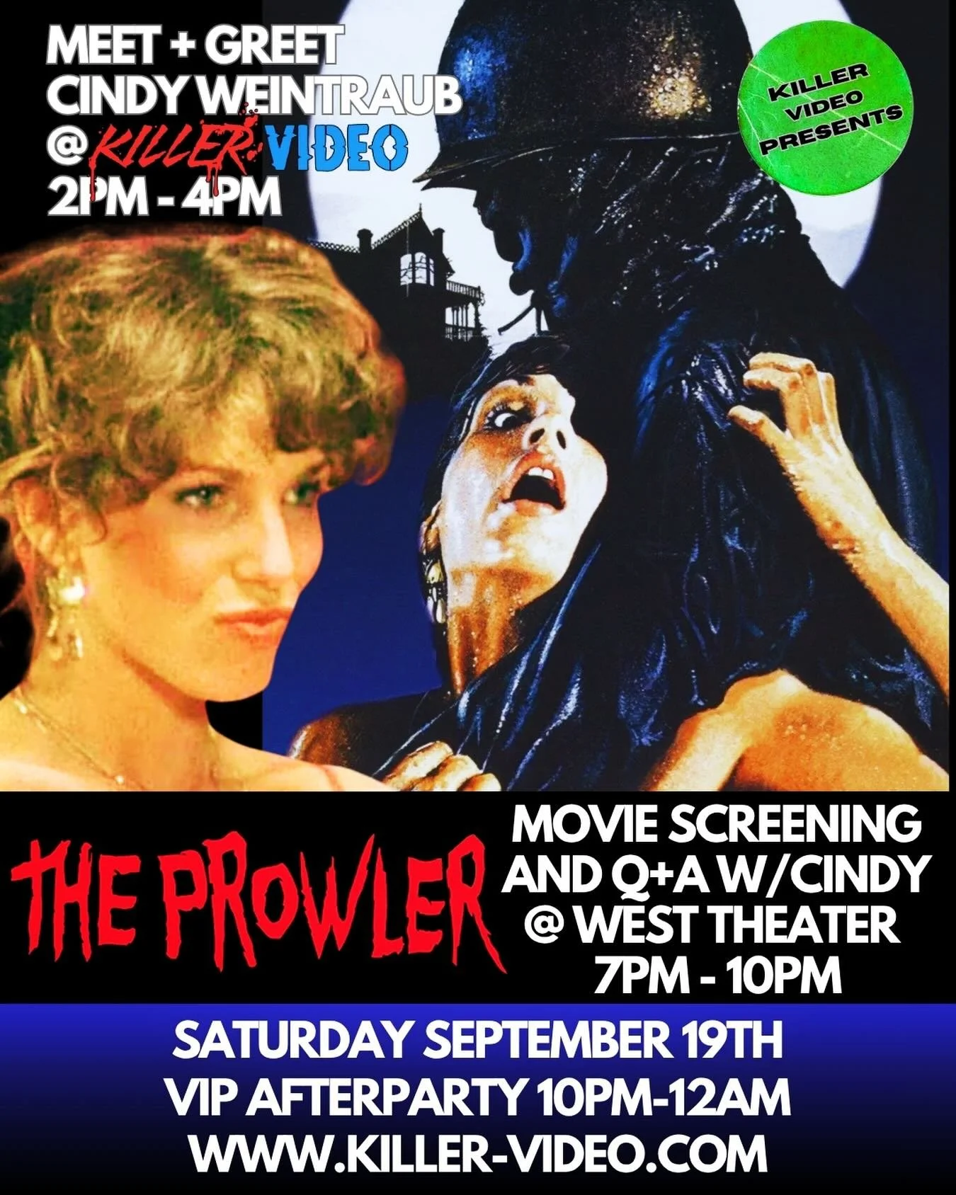 Unmask the Terror: An Exclusive Saturday with Cindy Weintraub!

Get ready for a night of legendary kills and behind-the-scenes thrills! Join us on Saturday, September 19th, for a special cinematic event featuring Cindy Weintraub, star of the brutal s