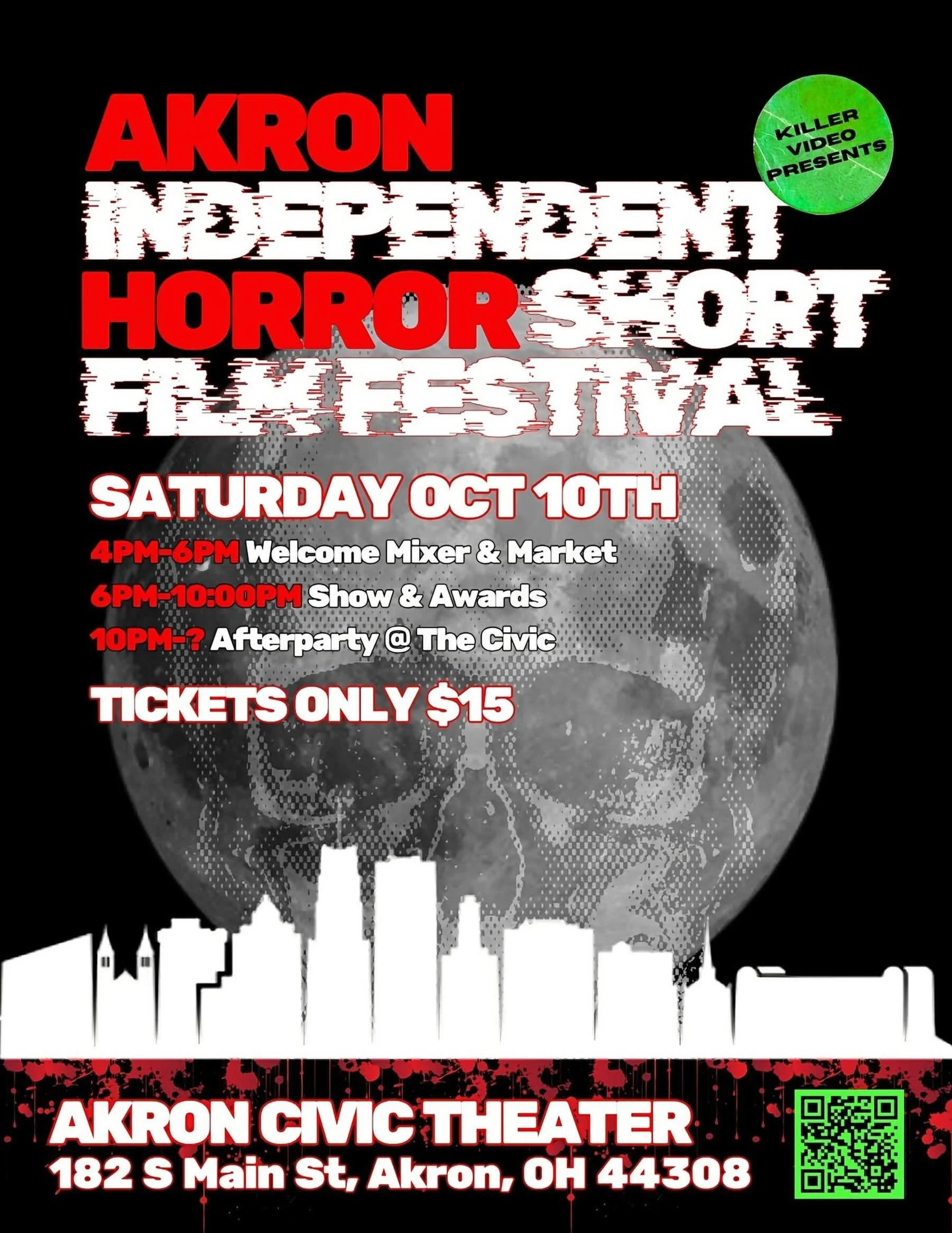 Tomorrow!!! Get ready for an evening of dread, dark comedy, and macabre artistry on the big screen! Killer Video presents the Akron Independent Horror Short Film Festival, bringing the best independent horror shorts and their creators directly to the