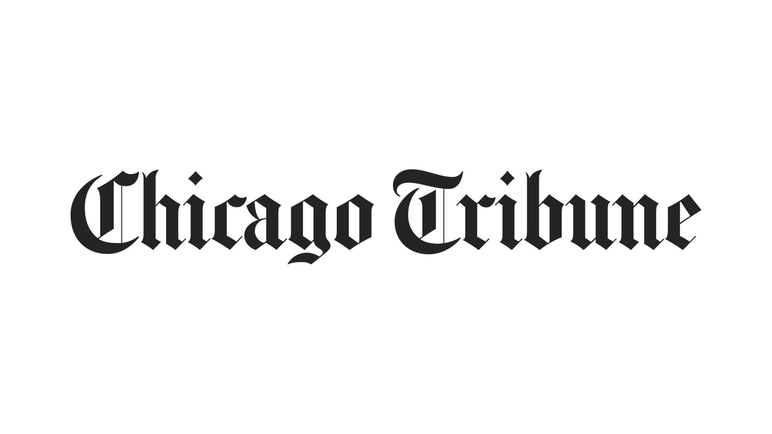 Black background with faded grey Chicago Tribune logo