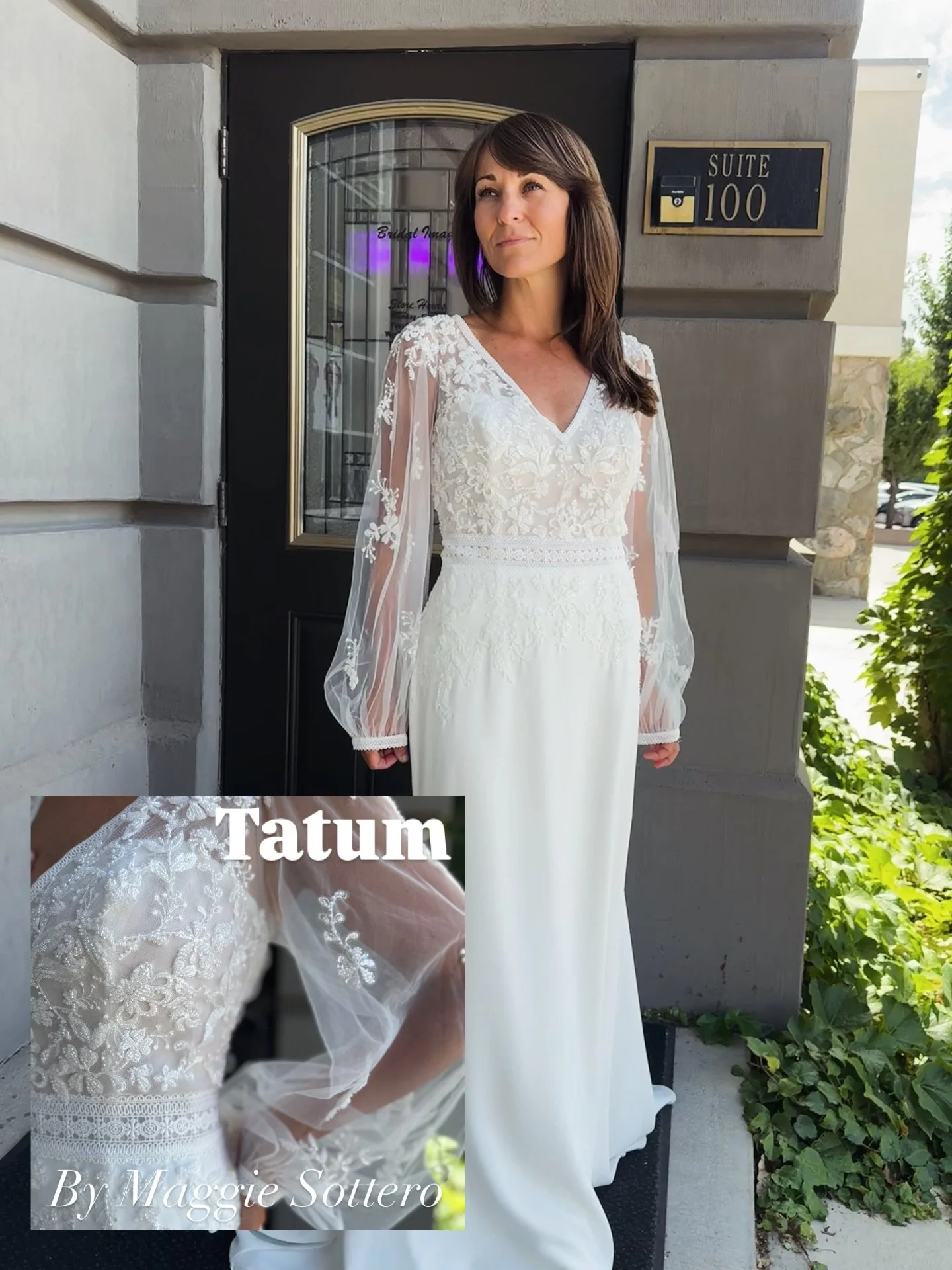 This @maggiesotterodesigns dress is the perfect showstopper for your fall wedding! The lace details, the delicate beading, and the elegant sleeves are to die for ✨😍
Try the TATUM gown when you reserve your dressing room at www.bridal image.com 🍂🍃?