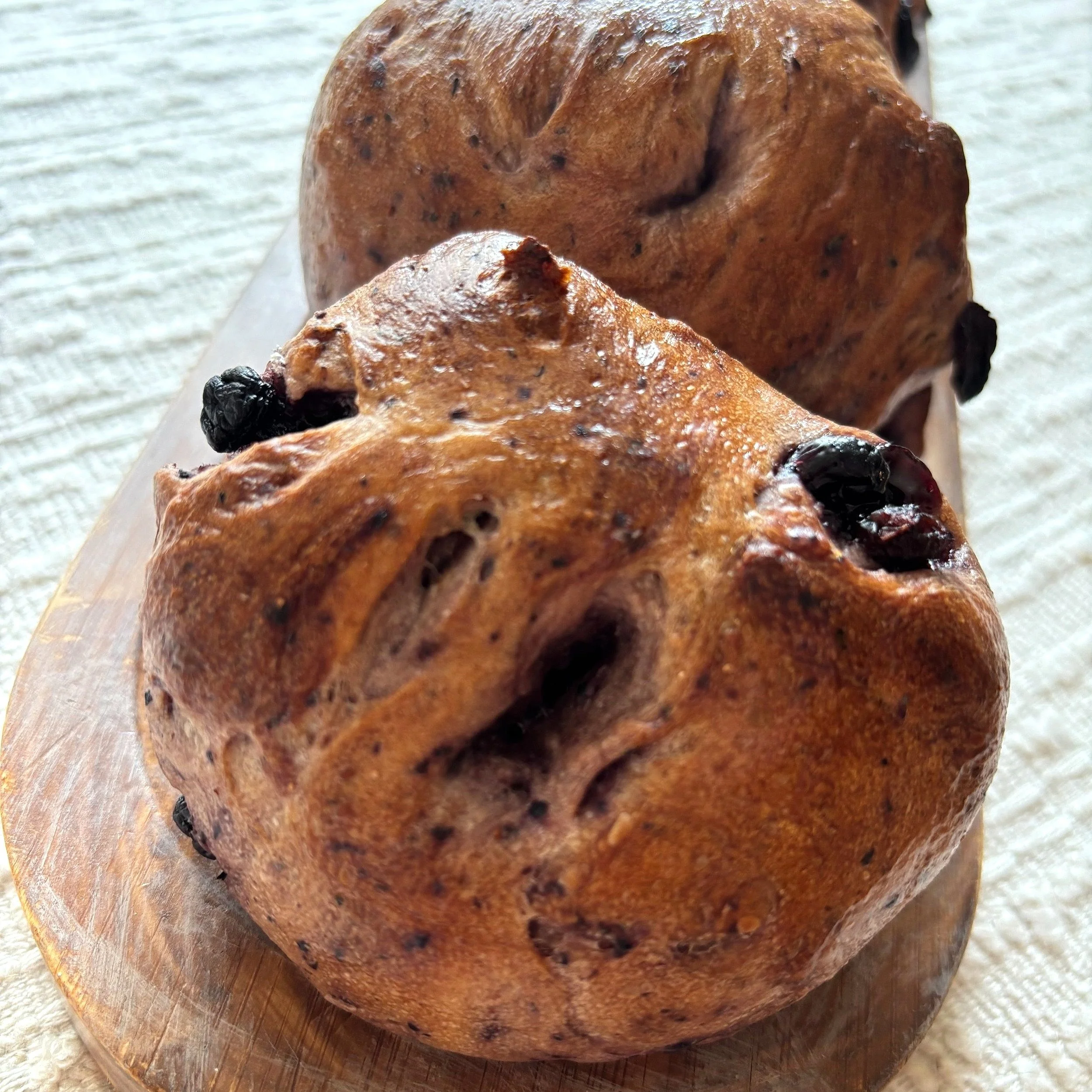 Blueberry Sourdough Bagels