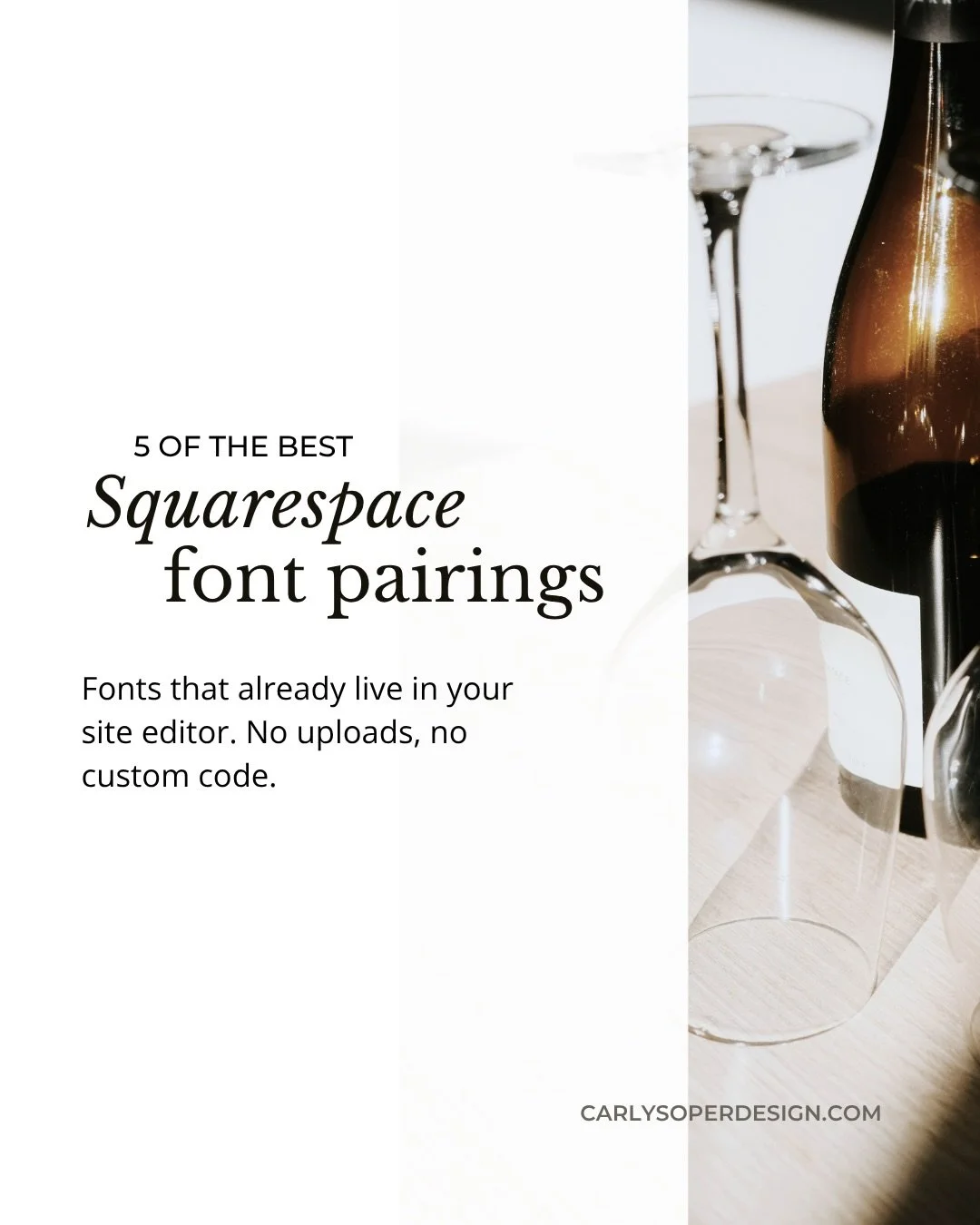 5 of the best Squarespace font pairings that already live in your editor &rarr;

No uploading font files. Just open your site styles and select these for your next refresh or new build this season:

01 &mdash; Prata + Jost 02 &mdash; Playfair + Outfi