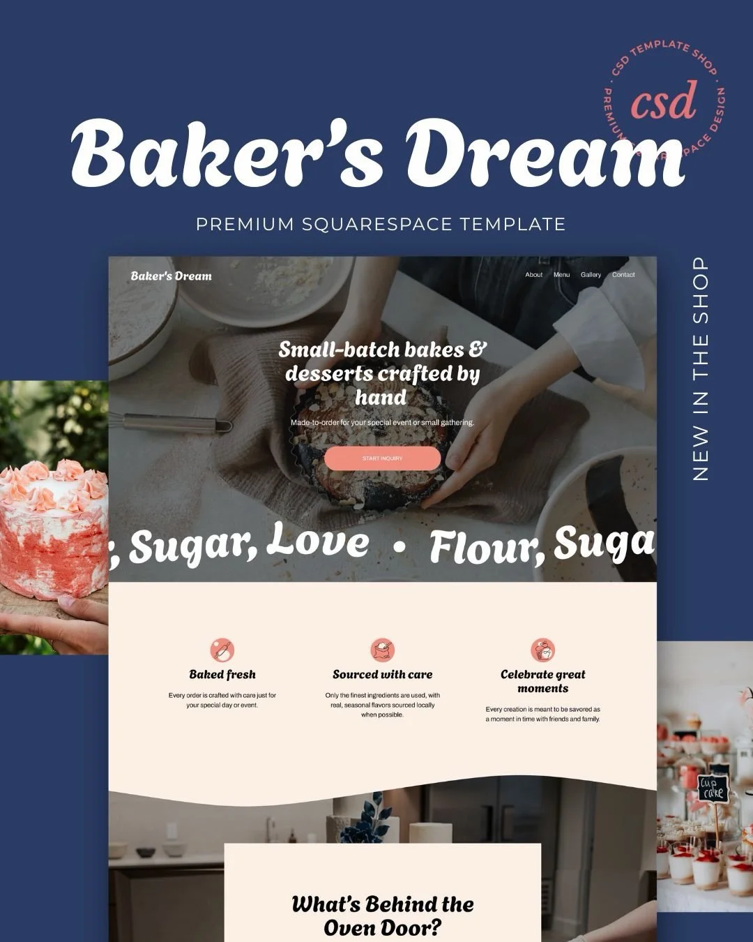 Meet the Baker&rsquo;s Dream template 🥐

This Squarespace template comes from a love of baked goods, and missing those people in my life who know how to make them so wonderfully and share them with the world. 

It has the core pages an independent b
