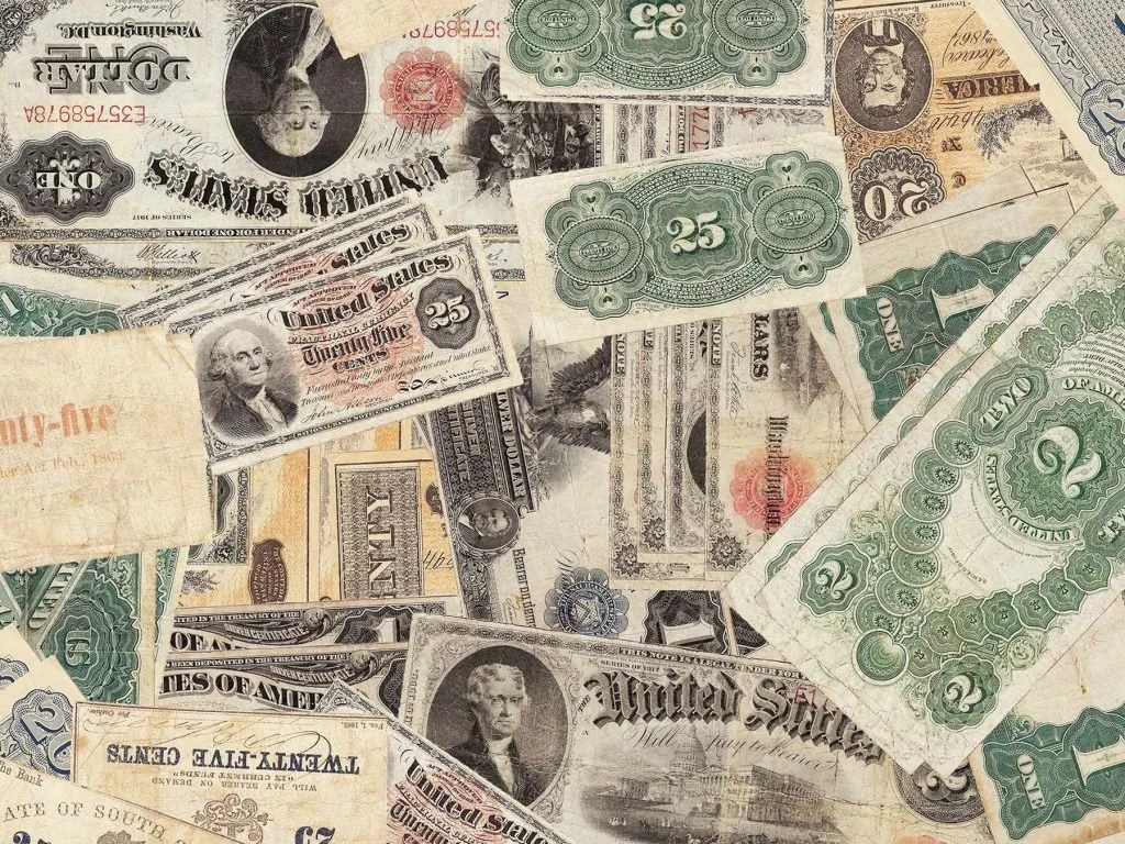 old paper currency, U.S Old paper money