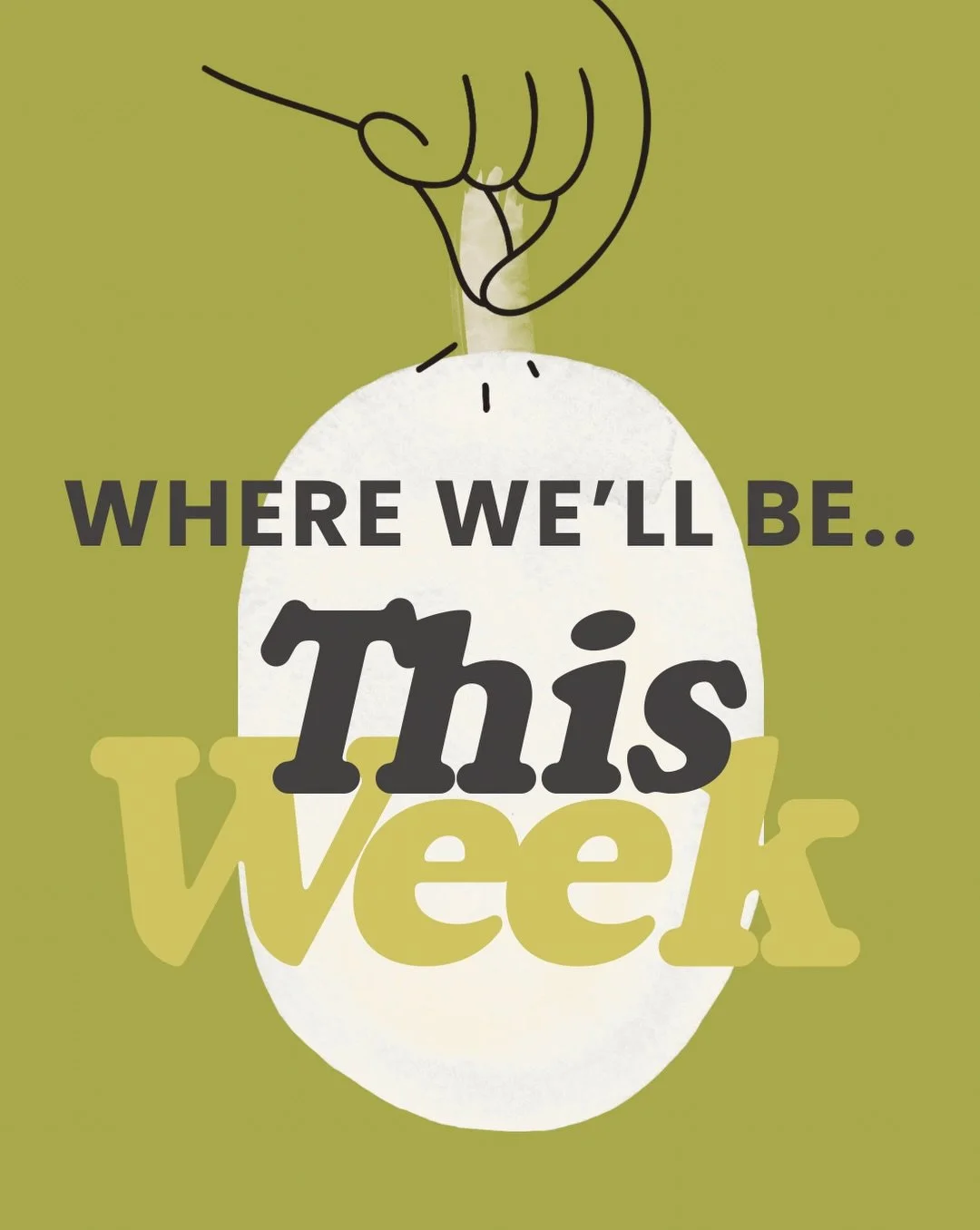 THE WEEKLY SCHEDULE DROP.
We had an exhausting and incredible weekend. So we&rsquo;re taking it slow at the front of the week, and boy has it been nice! 
Hope we see you later this week!