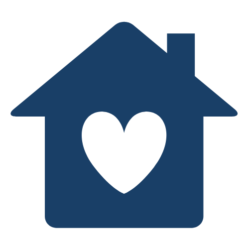 A house icon with a heart shape in the center.