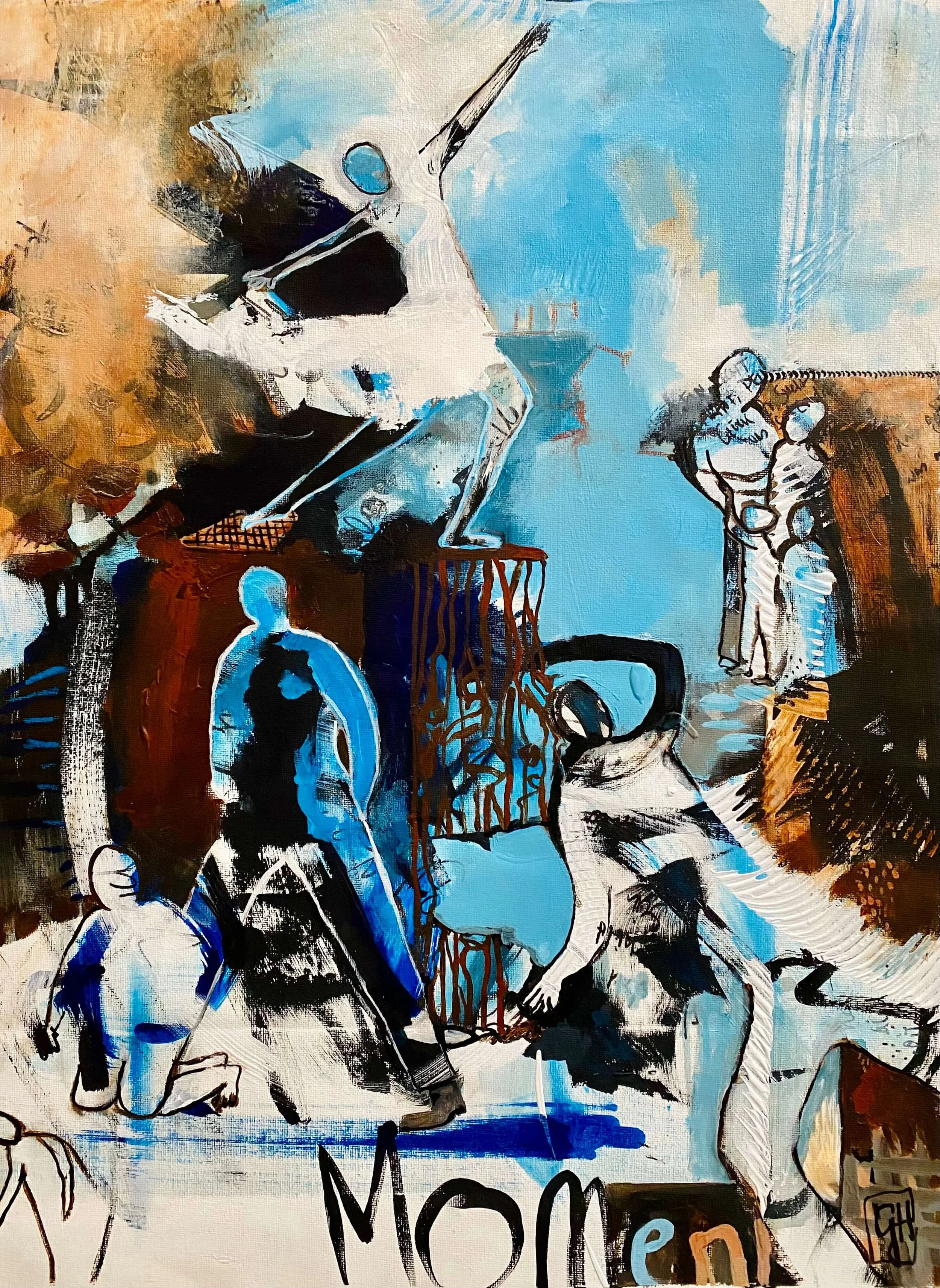 Moment
2024
Acrylic and wax crayon on un-stretched canvas
58 x 43 cm / 23 x 17 in