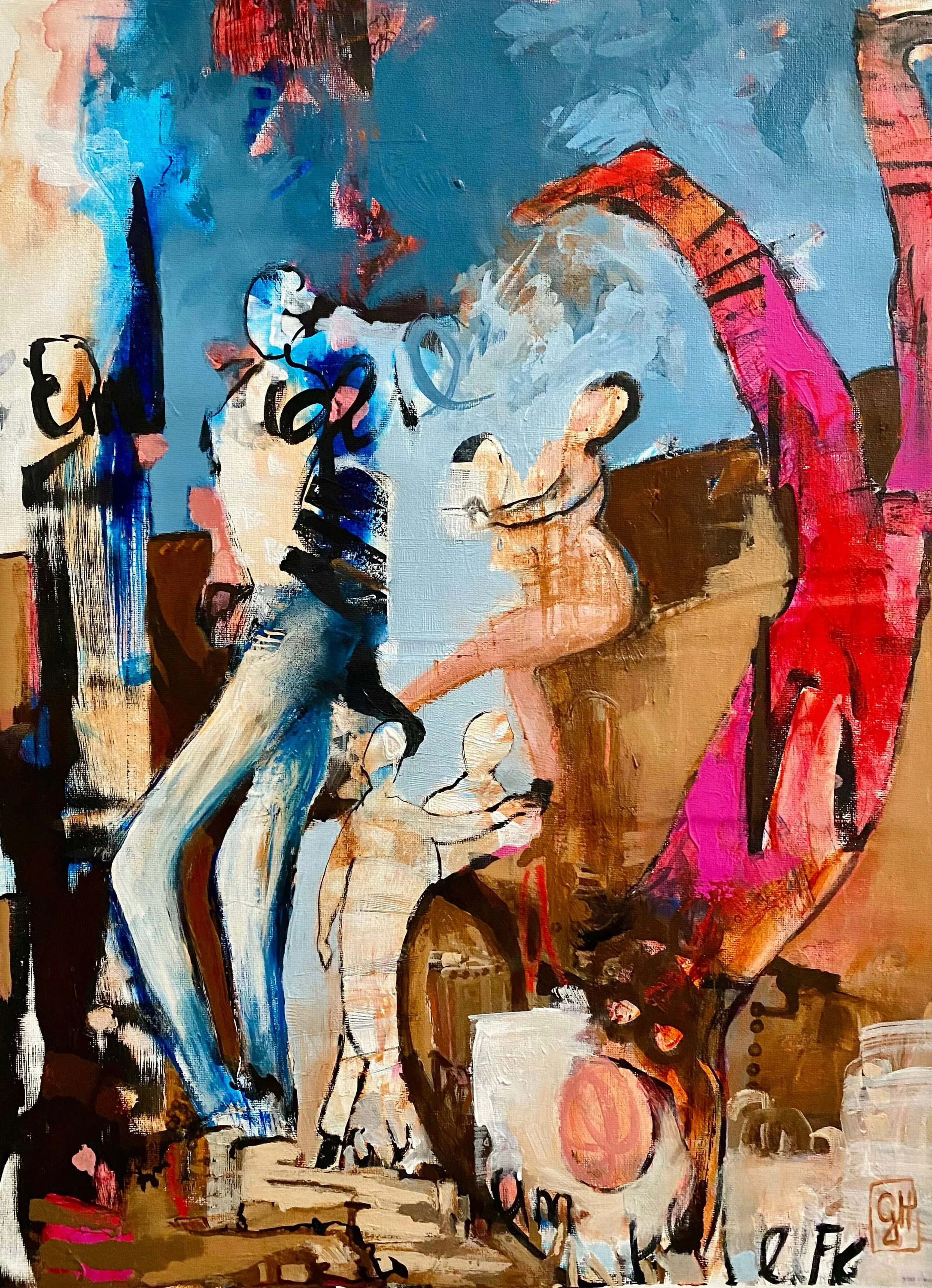 2024
”Tambourine Half Dream”
Acrylic on un-stretched canvas, 58 x 43 cm /23 x 17 in
Private collection