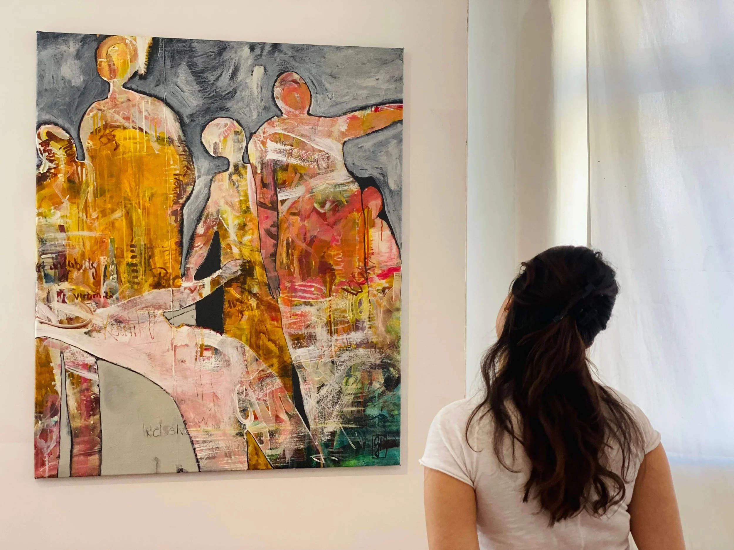 Tuesday Column
2024
Acrylic and wax crayon on canvas
155 x 130 cm / 61 x 51 in
Private collection