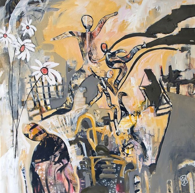 Storied Bodies
2022
Acrylic, wax crayon on canvas
36 x 36 in / 91 x 91 cm