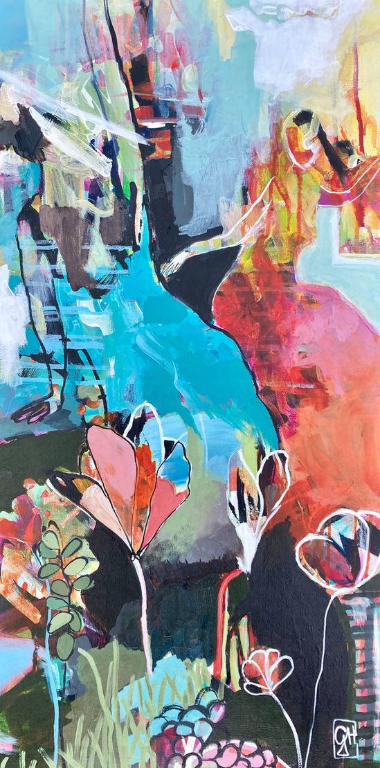 Swing Sisters
2023
Acrylic on canvas
30 x 15 in / 77 x 38 cm
Private collection