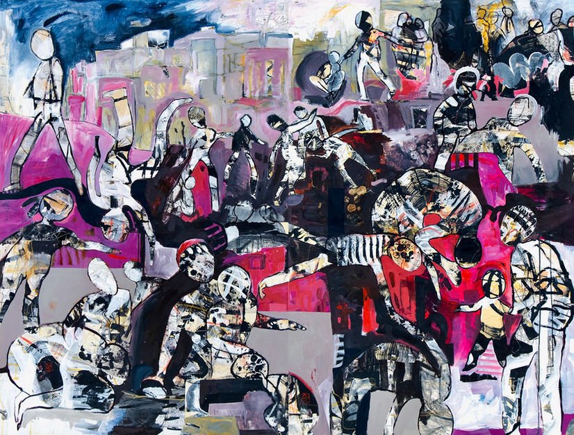 Conjunction
2021
Diptych; mixed media on wood
60 x 80 in / 152 x 203 cm