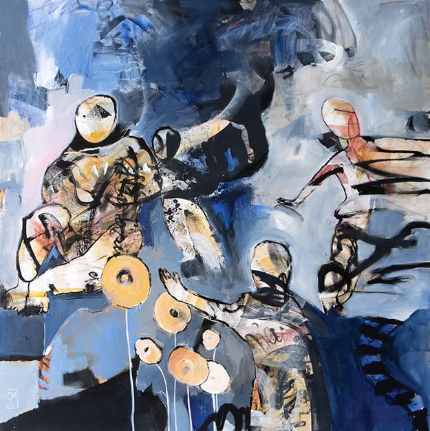 Storied Blue
2021
Acrylic, wax crayon on canvas
36 x 36 in / 91 x 91 cm