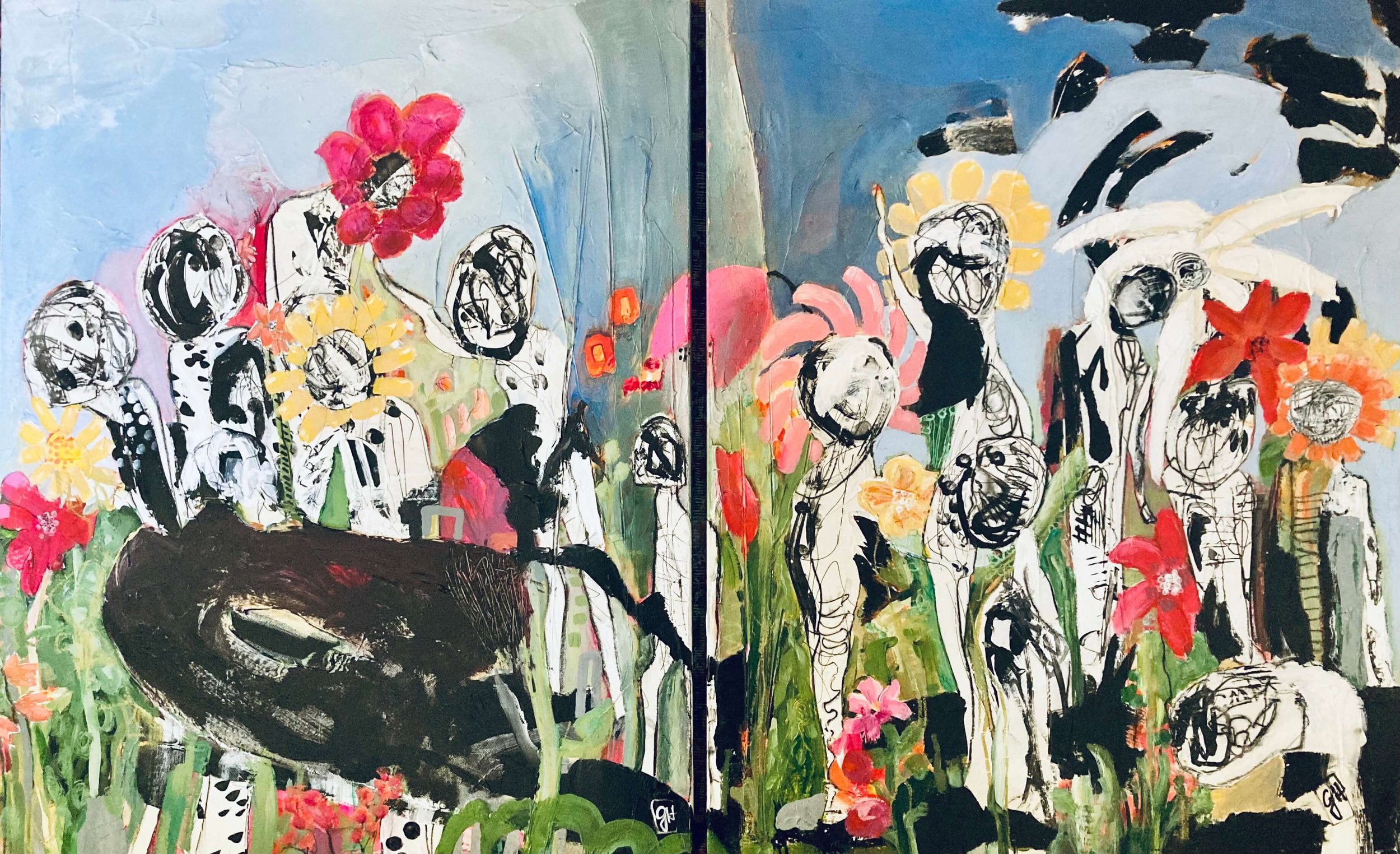 Baggage
2021
Acrylic & plaster on canvas
Diptych
30 x 48 in / 76 x 122 cm