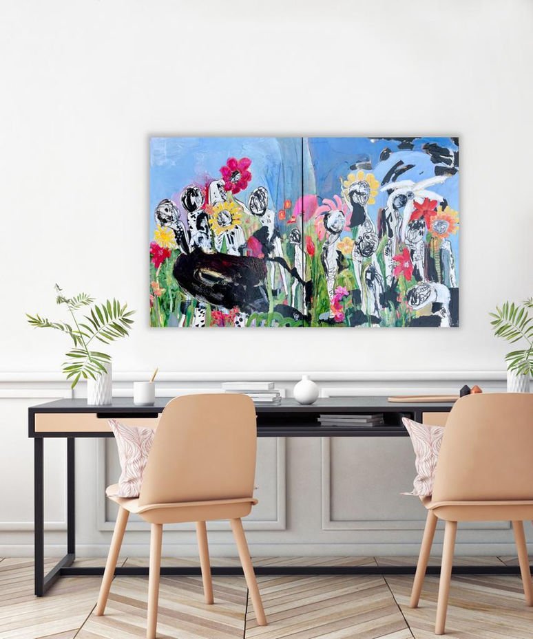 Baggage
2021
Acrylic & plaster on canvas
Diptych
30 x 48 in / 76 x 122 cm