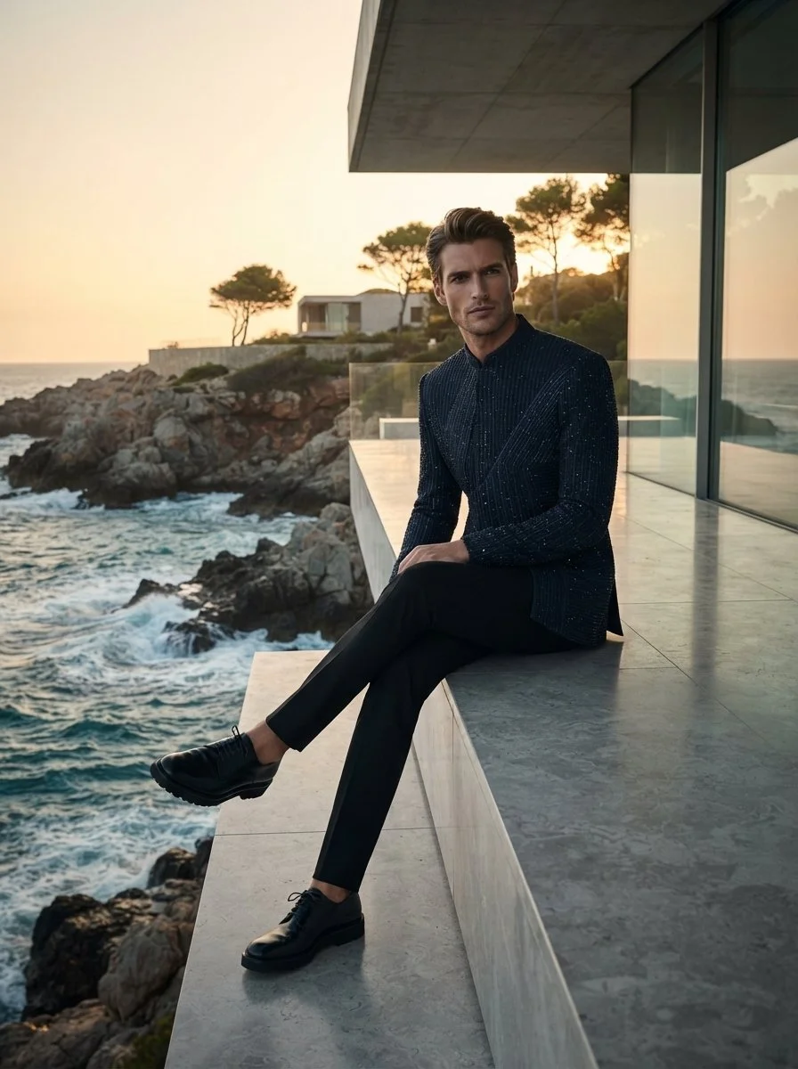 Model_sitting_on_stone_ledge_202608061938.jpeg