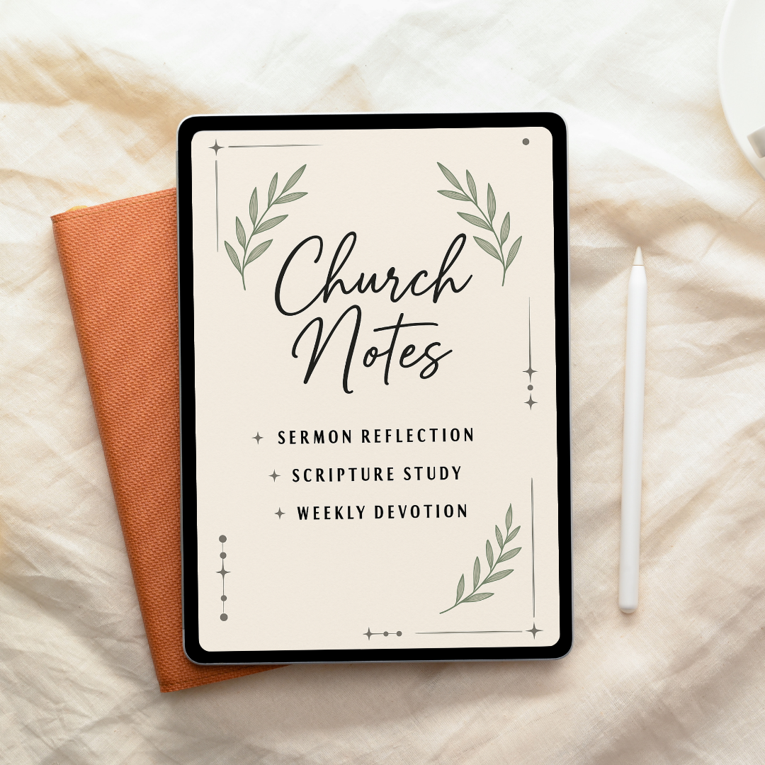 8-Page Church Notes Bundle | Faith-Based Bible Study & Sermon Printable Set