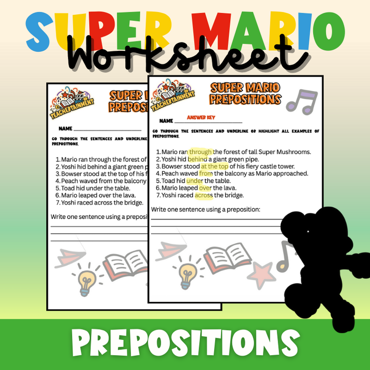 Super Mario – Prepositions | Worksheet (ELA)