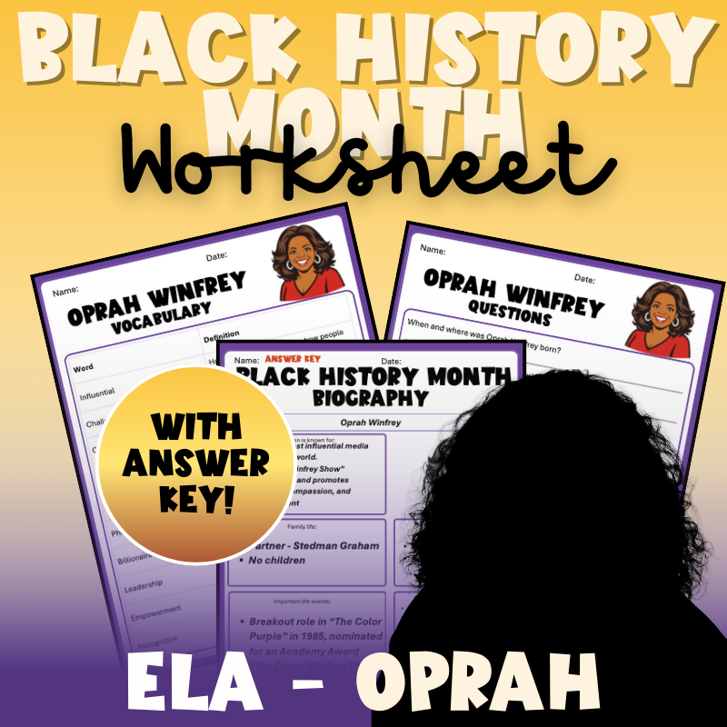 Black History Month | Oprah Winfrey Worksheets