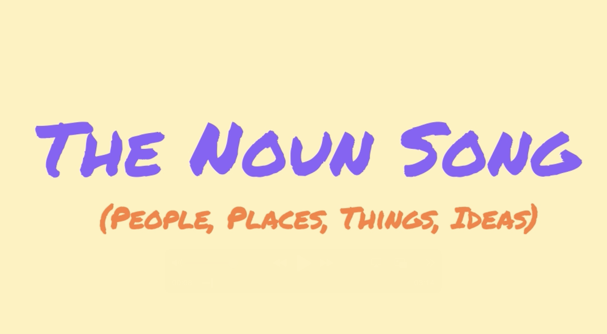 The Noun Song (People, Places, Things, Ideas)