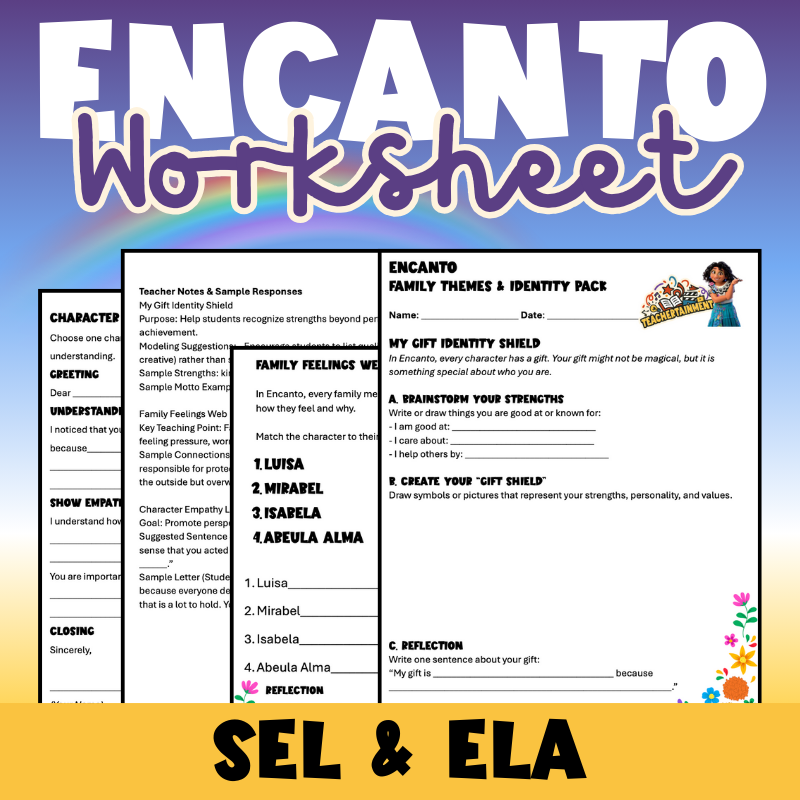 Encanto Family Themes & Identity | Worksheet