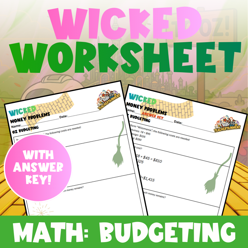 Wicked Money Word Problems Worksheet | Elementary Math Practice