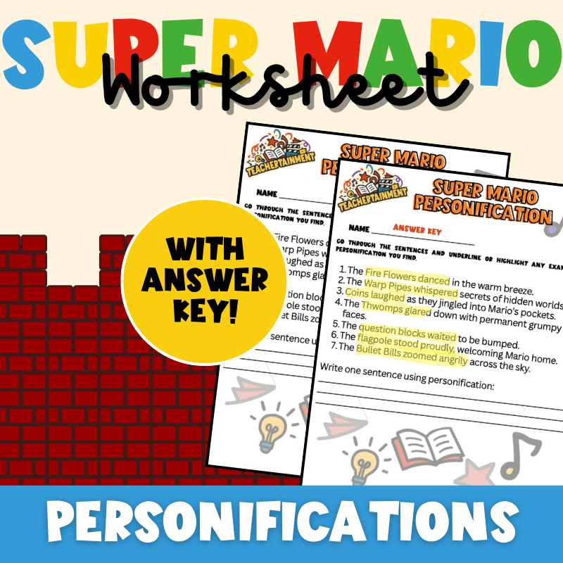 Super Mario – Personification | Worksheet (ELA) — Teachertainment