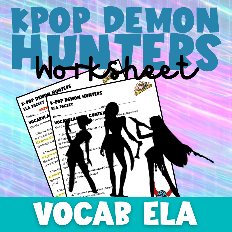 K-Pop Demon Hunters - Vocab ELA | Worksheet (Upper Elementary)