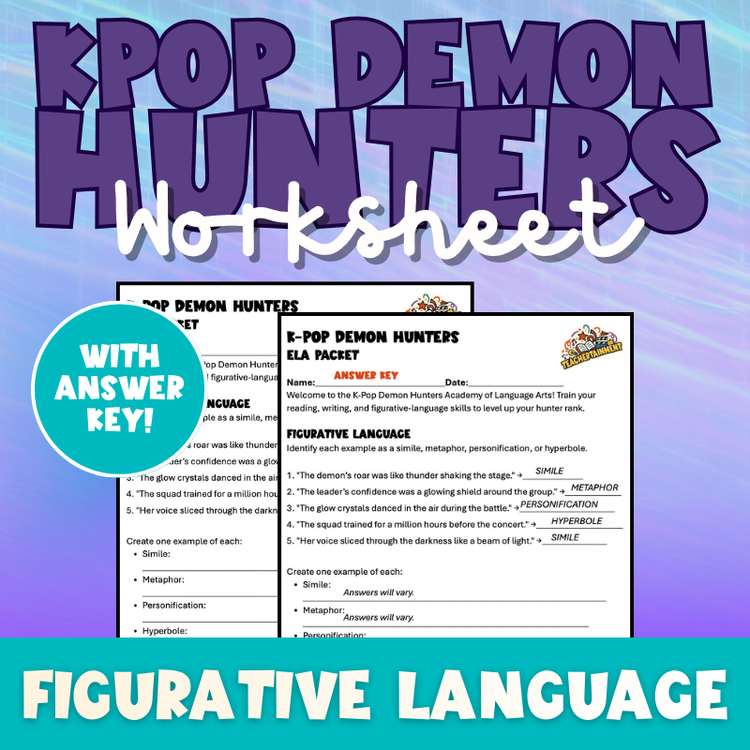 K-Pop Demon Hunters – Figurative Language | Worksheet (Upper Elementary)