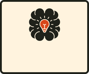 An illustration of a brain with a light bulb inside it, symbolizing an idea or creativity.