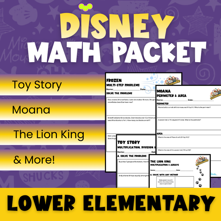 Disney Math Packet (Lower Elementary)