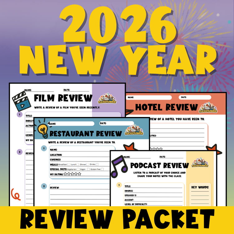 Write a Review Worksheets Packet