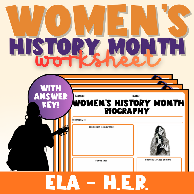 Women’s History Month | H.E.R. Biography Worksheet