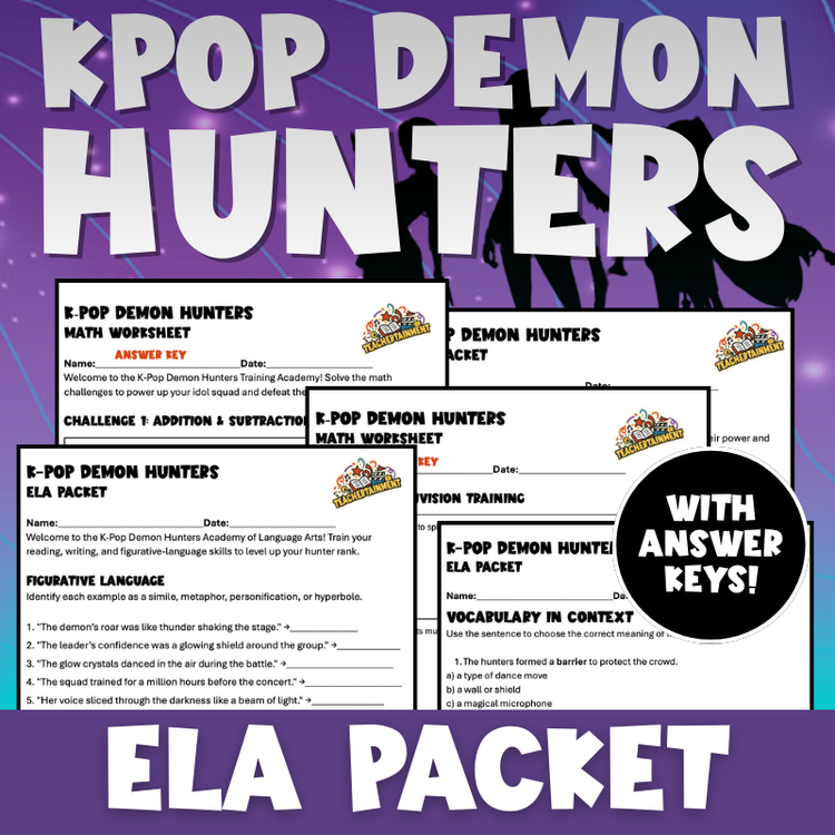 KPOP Demon Hunters ELA Packet