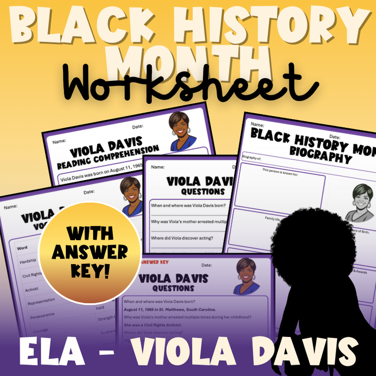 Black History Month | Viola Davis Worksheets